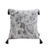 SOGA 50cm Throw Pillow Black and White Elegant Floral Print with Tassel Accents Home Decor, Furniture>Living Room Furniture>Occasional Chairs, , , , , - NZ DEPOT 1