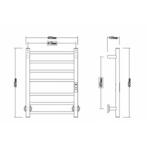 Buy Heated Towel Rail Stainless Steel Intelligent Screen Constant Temperature With Plug Online - Accessories - Heated Towel Rail - 2 - NZ Depot Delivery
