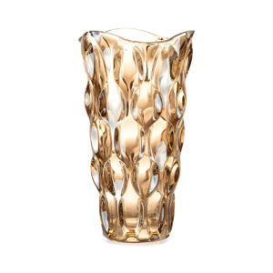 SOGA 29.8cm Golden Amber Glass Crystal Vase Elegant Modern Home D?cor, Home & Living, Home Decor, Vases, , ,  - NZ DEPOT 1