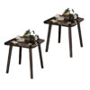 SOGA 2X 40cm Black Ceramic Table Stone Pattern Compact Modern Design with Black Metal Legs, Furniture>Living Room Furniture>Tables, , , , ,  - NZ DEPOT 1