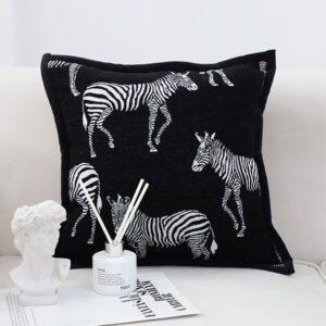 SOGA 2X 50cm Throw Pillow Black Light Luxury Zebra Square Pillow for Home Decor, Furniture, Living Room Furniture, Occasional Chairs, , ,  - NZ DEPOT 2