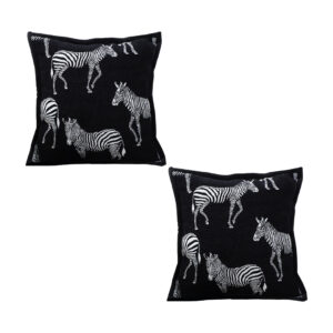 SOGA 2X 50cm Throw Pillow Black Light Luxury Zebra Square Pillow for Home Decor, Furniture, Living Room Furniture, Occasional Chairs, , ,  - NZ DEPOT 1