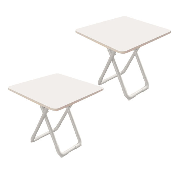 SOGA 2X 80cm White Square Table with White Legs Modern Minimalist Design for Home Decor, Furniture, Living Room Furniture, Tables, , ,  - NZ DEPOT 1