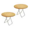 SOGA 2X 80cm Wood Color Round Table with White Legs Modern Design for Home Decor, Furniture>Living Room Furniture>Tables, , , , ,  - NZ DEPOT 1