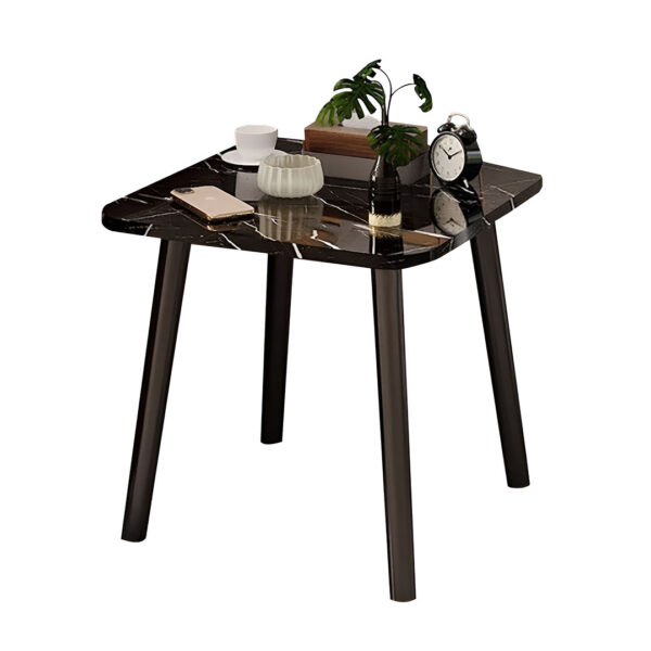 SOGA 40cm Black Ceramic Table Stone Pattern Compact Modern Design with Black Metal Legs, Furniture>Living Room Furniture>Tables, , , , ,  - NZ DEPOT 1