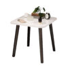 SOGA 40cm White Ceramic Table Stone Pattern Compact Modern Design with Black Metal Legs, Furniture>Living Room Furniture>Tables, , , , ,  - NZ DEPOT 1