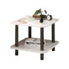 SOGA 70cm White Ceramic Table Stone Pattern Modern Design with Black Metal Legs, Furniture>Living Room Furniture>Tables, , , , ,  - NZ DEPOT 1