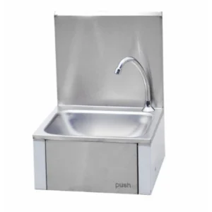 Buy Stainless Steel HIGH BACK KNEE PUSH SINK first choice in the kitchen Online - Vanities - Hand Basin - 1 - NZ Depot Delivery