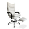 DS New Markus Office Chair with Footrest PU White