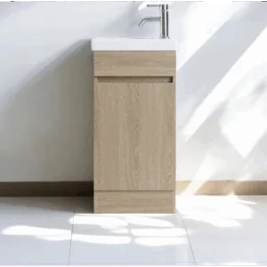 Buy Vanity - Misty Series 400F Grain Wood Online - Vanities - Freestanding - Square Basin - 1 - NZ Depot Delivery