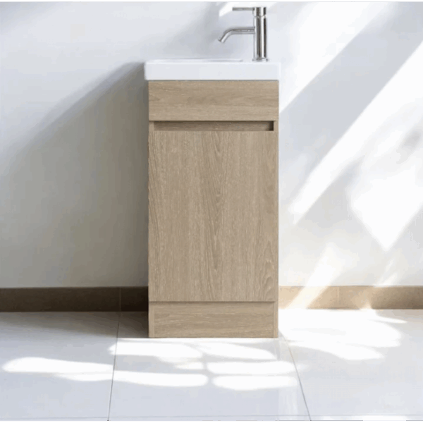 Vanity - Misty Series 400F Grain Wood, Freestanding - Square Basin - NZ DEPOT