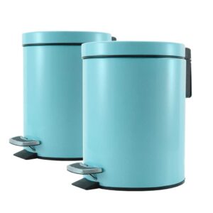 SOGA 2X 12L Foot Pedal Stainless Steel Rubbish Recycling Garbage Waste Trash Bin Round Blue, Home & Living, Kitchen & Dining, Kitchen Storage, Kitchen Bins, ,  - NZ DEPOT 1