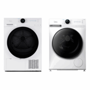 Midea White Laundry Combo  - 9KG Steam Wash Front Load Washing Machine + 8kg Heat Pump Dryer - Combos - MF200W90WB/W+MD200H80WB/W-AU-1 - NZ DEPOT