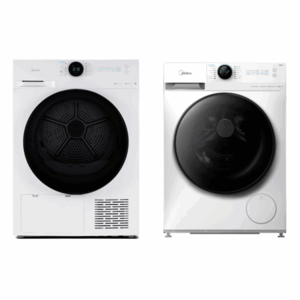 Midea White Laundry Combo  - 9KG Steam Wash Front Load Washing Machine + 8kg Heat Pump Dryer - Combos - MF200W90WB/W+MD200H80WB/W-AU-1 - NZ DEPOT