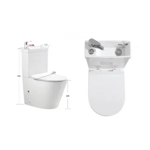 Buy 2 in 1 Toilet Basin Combo Combined Toilet and Sink 500x680mm - 2866 Online - Toilets - Suite - 2 - NZ Depot Delivery