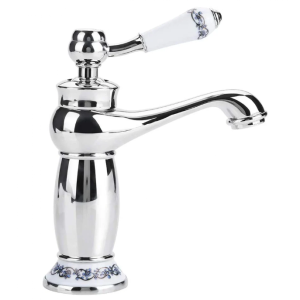 Basin Mixer -  Vintage Floral Ceramic Single Handle Mixer Chrome, Basin Mixer - NZ DEPOT