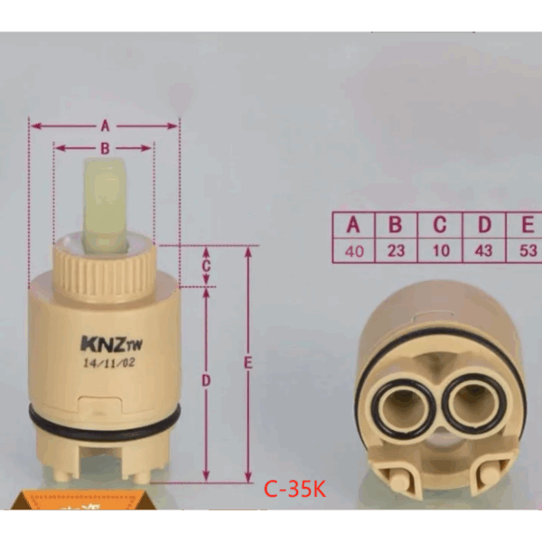 Ceramic Spool Cartridge Faucet Cartridge Mixer Khaki 35mm, Plumbing Accessories - NZ DEPOT
