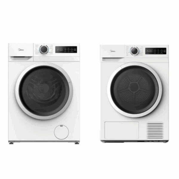 Midea White Laundry Combo  - 8KG Wash Front Load Washing Machine + 8kg Heat Pump Dryer (Copy) - Combos - MF110W80B/W-AU+MD110H80/W-AU-1 - NZ DEPOT