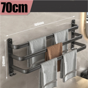 Towel Shelf - Black Space Aluminum Bathroom Shelf Towel Rack 2200-12, Bathroom accessories - NZ DEPOT