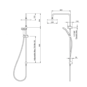 Buy 2 In 1 Shower Combination - METHVEN WAIPORI SATINJET SHOWER SYSTEM CHROME WASSCPGR Online - Methven Shower Slide & Mixer Range - - 2 - NZ Depot Delivery