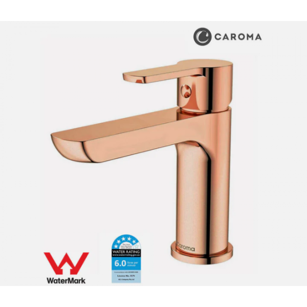 Basin Mixer -  Caroma Jade Rose Gold Basin Mixer WELS 5 Star 6L/min Tap Faucet, Basin Mixer - NZ DEPOT