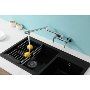 Kitchen Sink Mixer - Wall Mounted Three Handle Double Joints Free Rotating, Kitchen Mixer - NZ DEPOT