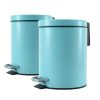 SOGA 2X 12L Foot Pedal Stainless Steel Rubbish Recycling Garbage Waste Trash Bin Round Blue, Home & Living, Kitchen & Dining, Kitchen Storage, Kitchen Bins, ,  - NZ DEPOT 1