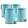 SOGA 4X 12L Foot Pedal Stainless Steel Rubbish Recycling Garbage Waste Trash Bin Round Blue, Home & Living, Kitchen & Dining, Kitchen Storage, Kitchen Bins, ,  - NZ DEPOT 1