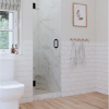 Shower Glass - Stream Series Tight space configurability 600-800mm Black, Frameless Shower - NZ DEPOT
