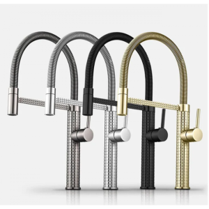 Kitchen Sink Mixer - Carved Spring Neck Pull Out Kitchen Sink Mixer Tap Brass 4 Colors, Kitchen Mixer - NZ DEPOT