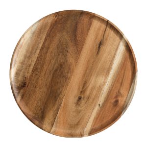 SOGA 25cm Brown Round Wooden Centerpiece Serving Tray Board Home Decor, Kitchenware, Table Top, Servingware, Servingware Platter, ,  - NZ DEPOT 1