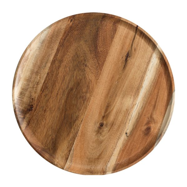 SOGA 25cm Brown Round Wooden Centerpiece Serving Tray Board Home Decor, Kitchenware, Table Top, Servingware, Servingware Platter, ,  - NZ DEPOT 1