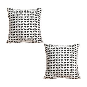 SOGA 2X 50cm Black & White Pattern Throw Pillow Thick Comfort Pro Polyester Fiber Cotton for Home Decor, Furniture, Living Room Furniture, Occasional Chairs, , ,  - NZ DEPOT 1