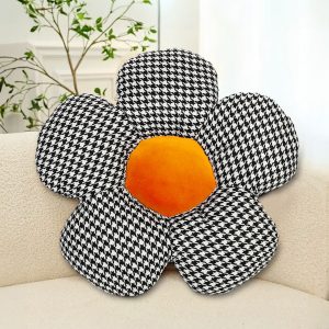 SOGA 2X Black Flower Cushion Shaped for Floor and Sitting Throw Pillow, Furniture, Living Room Furniture, Occasional Chairs, , ,  - NZ DEPOT 2