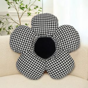 SOGA 2X Black Flower Cushion Shaped for Floor and Sitting Throw Pillow, Furniture, Living Room Furniture, Occasional Chairs, , ,  - NZ DEPOT 2