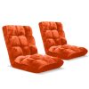 SOGA 2X Floor Recliner Folding Lounge Sofa Futon Couch Folding Chair Cushion Orange, Furniture>Living Room Furniture>Occasional Chairs, , , , ,  - NZ DEPOT 1