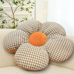 SOGA 2X Orange Flower Cushion Shaped for Floor and Sitting Throw Pillow, Furniture, Living Room Furniture, Occasional Chairs, , ,  - NZ DEPOT 2