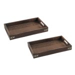 SOGA 2X Small Walnut Rectangle Wooden Tray Breakfast Dinner Serving Board Tea Set Holder Kitchen Home Decor, Kitchenware, Table Top, Servingware, Servingware Platter, ,  - NZ DEPOT 1