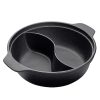 SOGA 32CM Round Cast Iron Shabu Shabu Hotpot Beef Chicken Stew Wok Two-Flavor Division, Home & Living>Kitchen & Dining>Cookware>Frying Pans, , , , ,  - NZ DEPOT 1