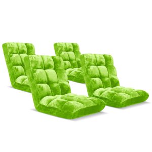 SOGA 4X Floor Recliner Folding Lounge Sofa Futon Couch Folding Chair Cushion Green, Furniture, Living Room Furniture, Occasional Chairs, , ,  - NZ DEPOT 1