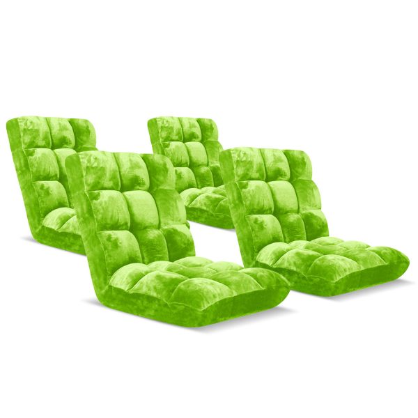 SOGA 4X Floor Recliner Folding Lounge Sofa Futon Couch Folding Chair Cushion Green, Furniture, Living Room Furniture, Occasional Chairs, , ,  - NZ DEPOT 1