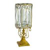 SOGA European Clear Glass Cylinder Flower Vase Solid Base with Gold Metal Pattern, Home & Living>Home Decor>Vases, , , , ,  - NZ DEPOT 1