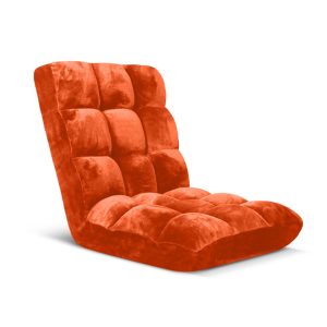 SOGA Floor Recliner Folding Lounge Sofa Futon Couch Folding Chair Cushion Orange, Furniture, Living Room Furniture, Occasional Chairs, , ,  - NZ DEPOT 1