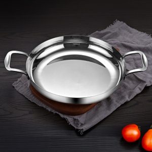 Soga 28cm Flat Base Seafood Dry Pot in Elegant Silver Finish with Durable for Kitchen Essential, home & living, kitchen & dining, cookware, casserole dishes, ,  - NZ DEPOT 2