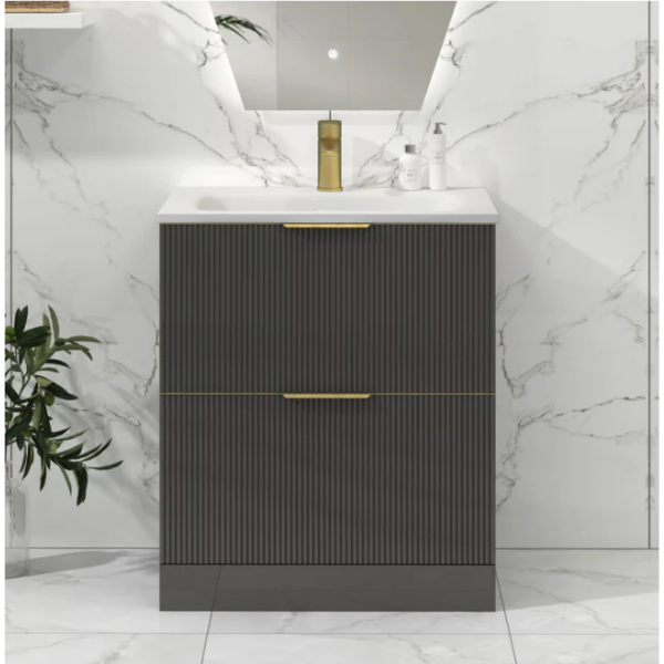 Vanity  - Bella Series 900mm - Grey, Freestanding - Square Basin - NZ DEPOT
