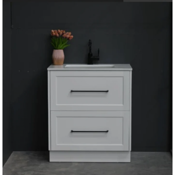 Vanity - Jess Series Freestanding - 100% Water Proof 1000mm In White, Freestanding - Square Basin - NZ DEPOT