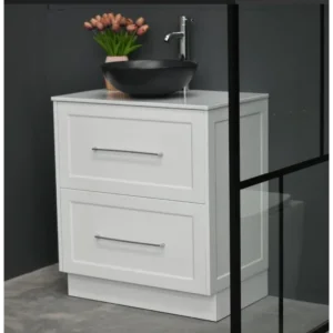Buy Vanity - Jess Series Freestanding With Quartz Stone Counter Top 900mm In White Online - Vanities - Freestanding - Square Basin - 2 - NZ Depot Delivery