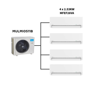 Midea Multi Split Heat Pumps Combo - 10.5 kW Outdoor Unit MULMI0511B + Indoor Units - Multi Split Heat Pump - MULMI0511B+MFAB26Nx4-2 - NZ DEPOT