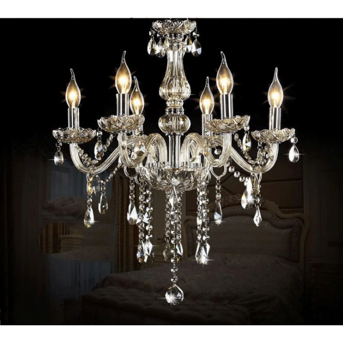 Clear Chandelier Living Room Crystal Ceiling Lamp LED 6 lights 1 Buy Clear Chandelier Living Room Crystal Ceiling Lamp LED 6 lights Online - Decorative - - 1 - NZ Depot Delivery