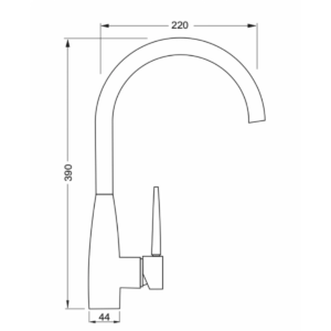 Buy Kitchen Sink  Mixer - Gesto Sink Mixer Gooseneck Online - Aquatica Tapware -  - 2 - NZ Depot Delivery